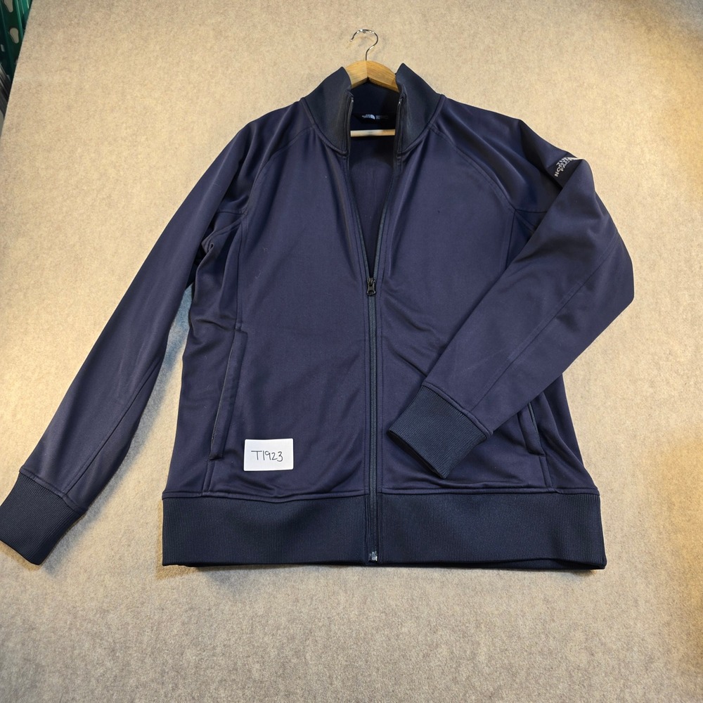 The North‎ Face Womens XL NVY Full Zip Track Jacket Mock Neck Embroidered Logo